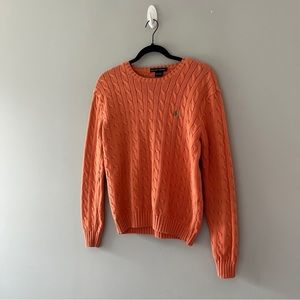 Ralph Lauren Orange Cable Knit Sweater